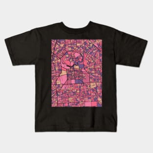 Adelaide Map Pattern in Purple & Pink Kids T-Shirt